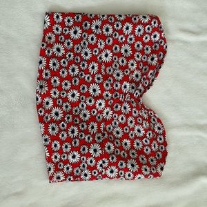 Forever 21 Red Flower Tube Top
